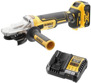 Аккумуляторная угловая шлифмашина DEWALT DCG405FP1T, 18 В, 125 мм, 9000 об/мин, с АКБ 5 Ач и ЗУ, в кейсе TSTAK (DCG405FP1NT-XJ)