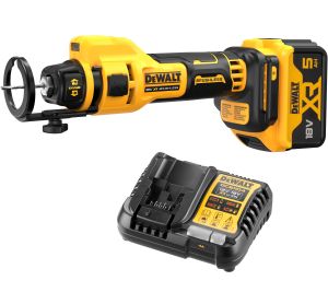 Аккумуляторный фрезер для гипсокартона DEWALT DCE555P1, 18 В, 26000 об/мин, с АКБ 5 Ач и ЗУ (DCE555P1N-XJ)