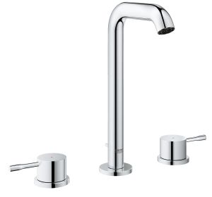 Смеситель для раковины GROHE Essence на 3 отверстия с донным клапаном, L-size, хром (20299001)