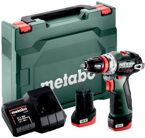 Аккумуляторная дрель-шуруповерт Metabo PowerMaxx BS 12 BL Q, 12 В, 1500 об/мин, с 2 АКБ 2 Ач и ЗУ, в кейсе (601749500)