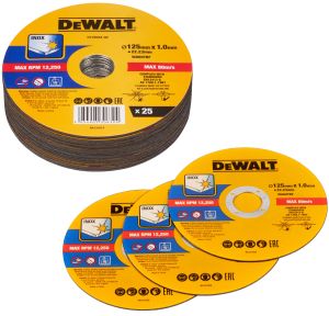 Диск отрезной DEWALT DT20594, по металлу, 125х22.23х1 мм, 25 шт. (DT20594-QZ)