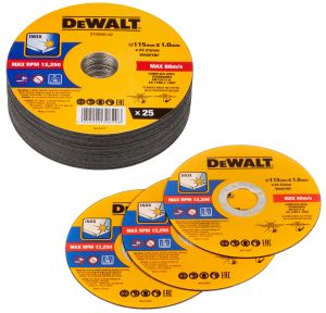 Диск отрезной DEWALT DT20593, по металлу, 115х22.23х1 мм, 25 шт. (DT20593-QZ)