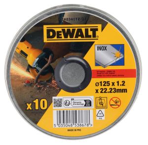 Диск отрезной DEWALT DT42340TZ, по металлу, 125х22.23х1.2 мм, 10 шт. (DT42340TZ-QZ)