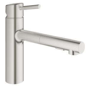 Смеситель для кухни GROHE Concetto с вытяжным душем, суперсталь (30273DC1)