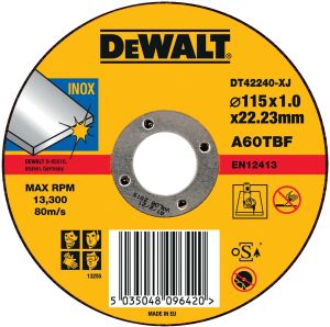 Отрезной диск DEWALT DT42240, по металлу, 115х22.23х1 мм, 10 шт. (DT42240-XJ-10)