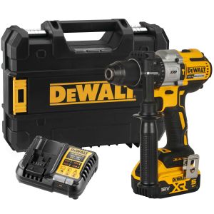 Ударная дрель-шуруповерт DEWALT DCD996P1T, 18 В, 2250 об/мин, 38250 уд/мин, с АКБ 5 Ач и ЗУ, в кейсе TSTAK (DCD996P1NT-XJ)