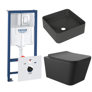 Комплект инсталляции GROHE Rapid SL 38775001 с унитазом Aqueduto MACIO MACT2140 и раковиной Aqueduto ESPIRAL ESP0340 (NW0567)