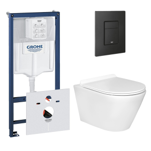 Комплект инсталляции GROHE 38811KF0 с унитазом Aquatek АЛЬФА и сиденьем с микролифтом (NW0193)