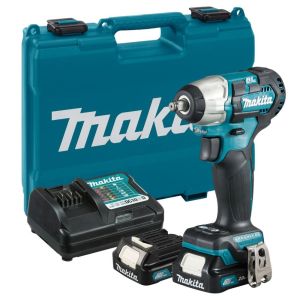 Аккумуляторный ударный гайковерт Makita TW160DWAE, 12 В, 160 Нм, 3600 уд/мин, с 2 АКБ 2 Ач и ЗУ, в кейсе