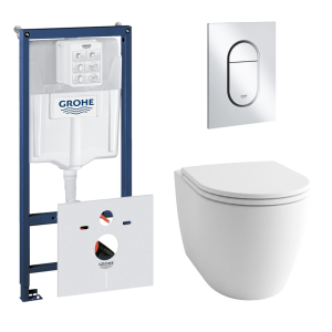Комплект инсталляции GROHE Rapid SL 3 в 1 (NW0145/S) с унитазом GROHE Clova Ceramic Oval и сиденьем с микролифтом (NW0666)