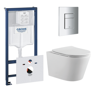 Комплект инсталляции GROHE 38775001 с унитазом Aquatek ВЕГА и сиденьем с микролифтом (NW0190)