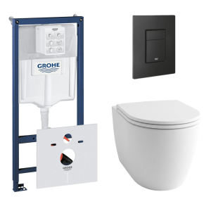 Комплект инсталляции GROHE Solido 38811KF0 с унитазом GROHE Clova Ceramic Oval и сиденьем с микролифтом (NW0664)