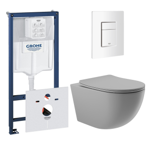 Комплект инсталляции GROHE Rapid SL 38772SH0 с унитазом Aqueduto OVO OVOT2130 и сиденьем с микролифтом (NW0555)