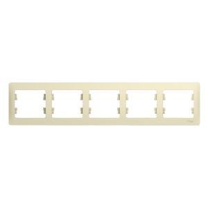 Рамка 5-постовая горизонтальная Systeme Electric (Schneider Electric) Glossa, бежевая GSL000205