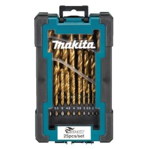 Набор сверл по металлу Makita, HSS-TiN Economy, 1-13 мм, 25 шт., D-72235