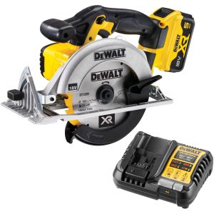 Аккумуляторная дисковая пила DEWALT DCS391P1, 18 В, 165 мм, 5150 об/мин, с АКБ 5 Ач и ЗУ (DCS391P1N-XJ)