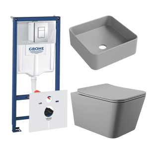 Комплект инсталляции GROHE Rapid SL 38775001 с унитазом Aqueduto MACIO MACT2130 и раковиной Aqueduto ESPIRAL ESP0330 (NW0564)