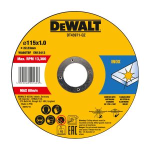 Диск отрезной DEWALT DT43971, по металлу, 115х22.23х1 мм, 10 шт. (DT43971-QZ)
