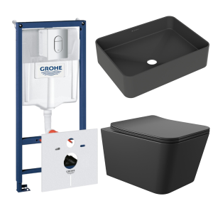 Комплект инсталляции GROHE Rapid SL 3 в 1 (NW0145/S) с унитазом Aqueduto MACIO MACT2140 и раковиной Aqueduto ESPIRAL ESP0440 (NW0657)