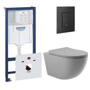 Комплект инсталляции GROHE Solido 38811KF0 с унитазом Aqueduto OVO OVOT2130 и сиденьем с микролифтом (NW0549)