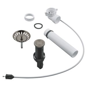 Сливной гарнитур для мойки GROHE с нажимным механизмом, темный графит, матовый (40986AL0)