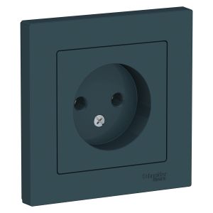Розетка без заземления в сборе Systeme Electric (Schneider Electric) AtlasDesign 16А, изумруд ATN000840