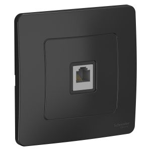 Розетка скрытой установки телефонная RJ11 Systeme Electric (Schneider Electric) Blanca BLNIS011006, Антрацит