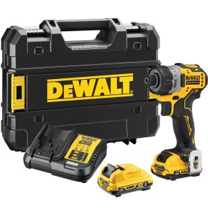 Аккумуляторный шуруповерт DEWALT DCF601D2, 12 В, 8 Нм, с 2 АКБ 2 Ач и ЗУ, в кейсе TSTAK (DCF601D2-QW)