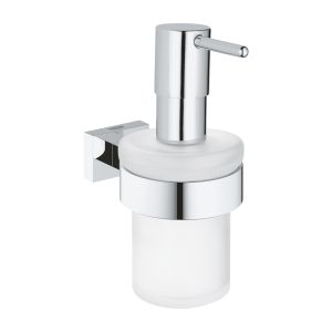 Дозатор жидкого мыла с держателем GROHE Essentials Cube, хром (40756001)