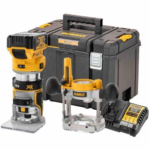 Аккумуляторный вертикальный фрезер DEWALT DCW604P1, 18 В, 25500 об/мин, 55 мм, с АКБ 5 Ач и ЗУ, в кейсе TSTAK (DCW604P1NT-XJ)