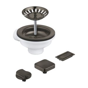 Сливной гарнитур GROHE для кухонной мойки с 1 чашей, темный графит, матовый (40996AL0)