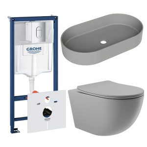 Комплект инсталляции GROHE Rapid SL NW0145/S с унитазом Aqueduto OVO OVOT2130 и раковиной Aqueduto ESPIRAL ESP0230 (NW0631)