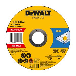 Диск отрезной DEWALT DT42335TZ, по металлу, 115х22.23х1.2 мм, 10 шт. (DT42335TZ-QZ)