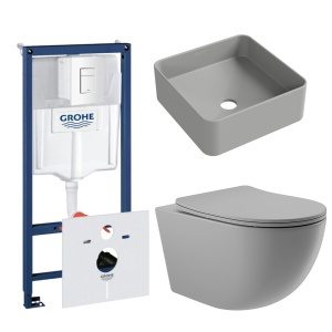 Комплект инсталляции GROHE Rapid SL 38772SH0 с унитазом Aqueduto OVO OVOT2130 и раковиной Aqueduto ESPIRAL ESP0330 (NW0577)