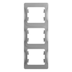 Рамка 3-постовая вертикальная Systeme Electric (Schneider Electric) Glossa, алюминий GSL000307