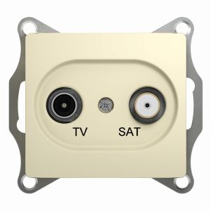 Розетка TV SAT оконечная 1DB Systeme Electric (Schneider Electric) Glossa, бежевый GSL000297