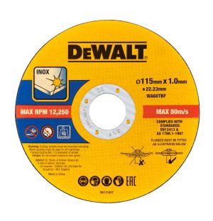 Диск отрезной DEWALT DT20599, по металлу, 115х22.23х1 мм, 50 шт. (DT20597-QZ)