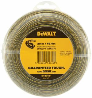 Леска для триммера DEWALT DT20651, витой квадрат, 2 мм, 68.6 м (DT20651-QZ)