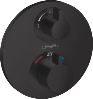 Внешняя часть термостата для душа hansgrohe Ecostat S скрытого монтажа на 2 потребителя 15758670, матовый черный