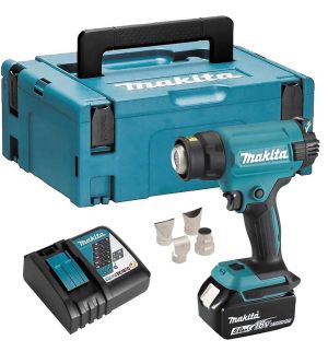 Аккумуляторный тепловой пистолет (фен) Makita LXT 18В, 1 режим, 550°, АКБ 5.0 Ач, З/У, кейс MakPac, DHG181RT1J
