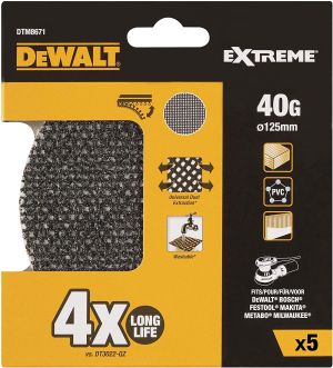 Шлифовальные круги DEWALT DTM8671 для ЭШМ сетка 125мм, 40G, 5шт
