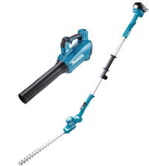 Аккумуляторный набор садовой техники Makita, 18 В: кусторез-высоторез DUN461W + воздуходувка DUB184, с АКБ 3 Ач и ЗУ