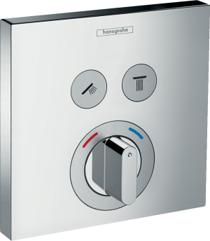 Внешняя часть смесителя для душа hansgrohe ShowerSelect S скрытого монтажа, на 2 потребителя 15768000, хром