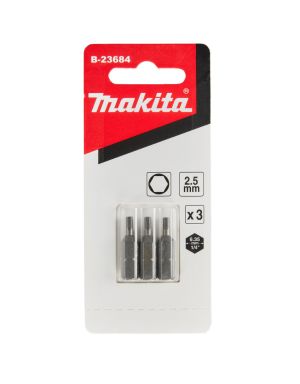 Бита Makita HEX2.5, 25 мм, HEX, 3 шт. (B-23684)