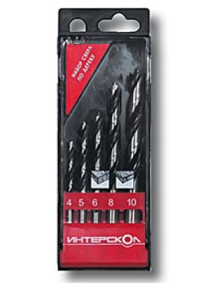 Набор сверл ИНТЕРСКОЛ по дереву, 4/5/6/8/10 мм, 5 шт. (2039300300000)