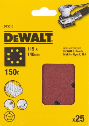 Шлифлисты перфорированные DEWALT DT3015, 115 x 140 мм, 150G, 25 шт.