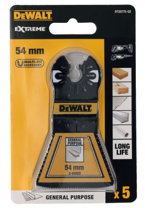 Полотно трехстороннее DEWALT для реноватора, 54 мм, 5 шт. DT20775
