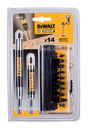 Набор бит DEWALT с двумя магнитными держателями, 25 мм, HEX, 14 шт. (DT70512T-QZ)