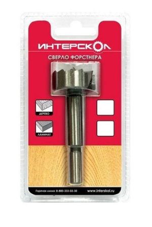 Сверло Форстнера по дереву ИНТЕРСКОЛ , 25 мм, 1 шт. (0310.052)