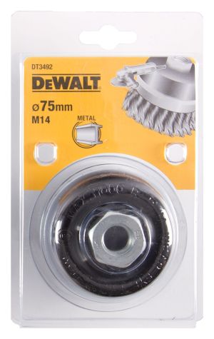 Чашечная щетка пучки витая проволока 75 x 22 мм x M14 DEWALT DT3492